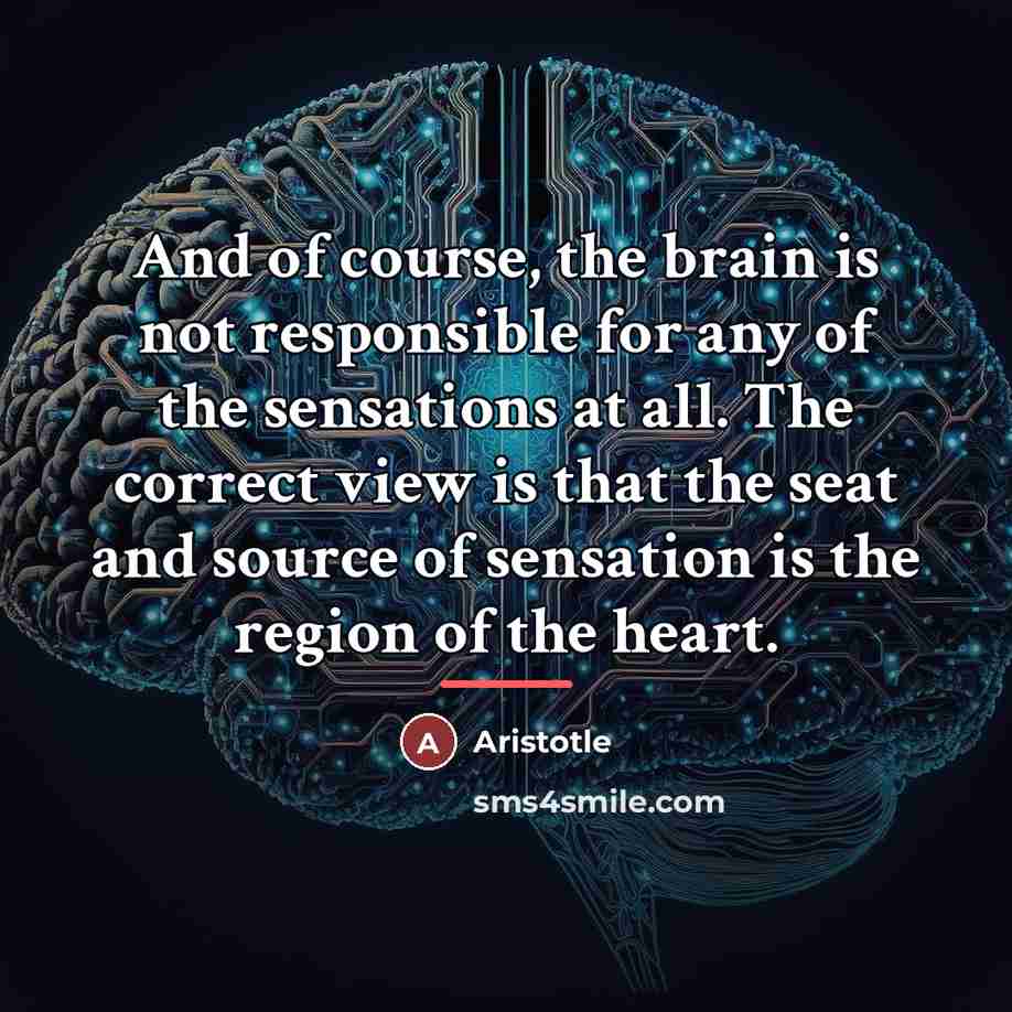 “And of course, the brain is not responsible for any…” quote by Aristotle