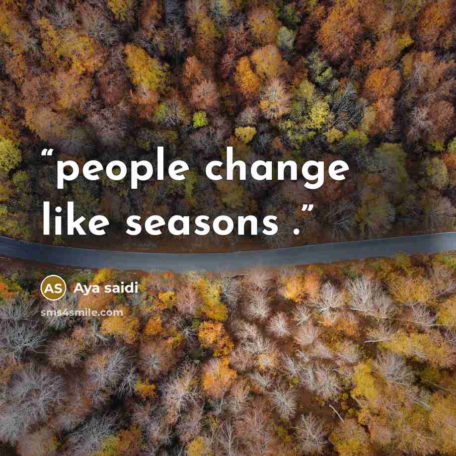 “people change like seasons .” quote by Aya saidi