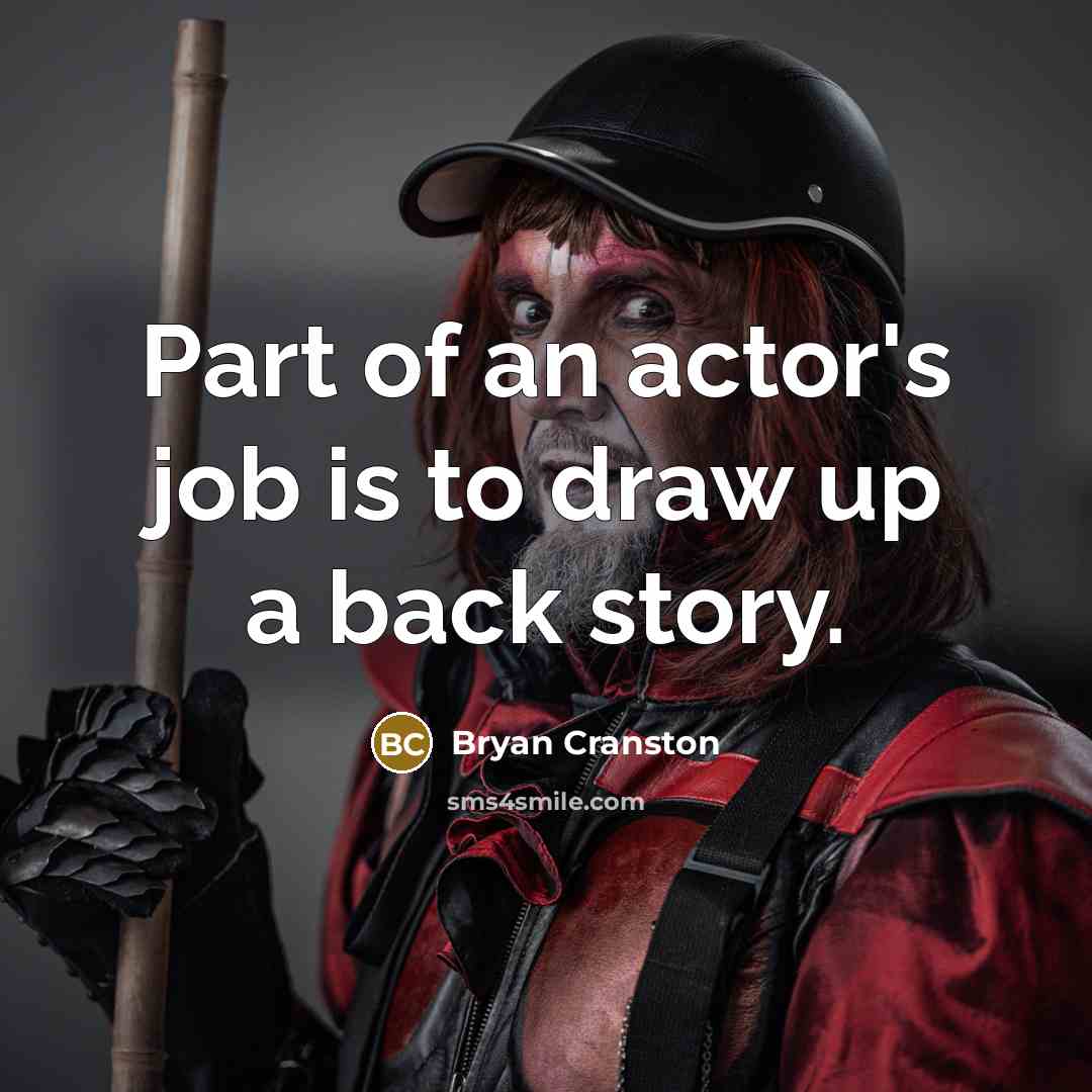 “Part of an actor's job is to draw up a…” quote by Bryan Cranston