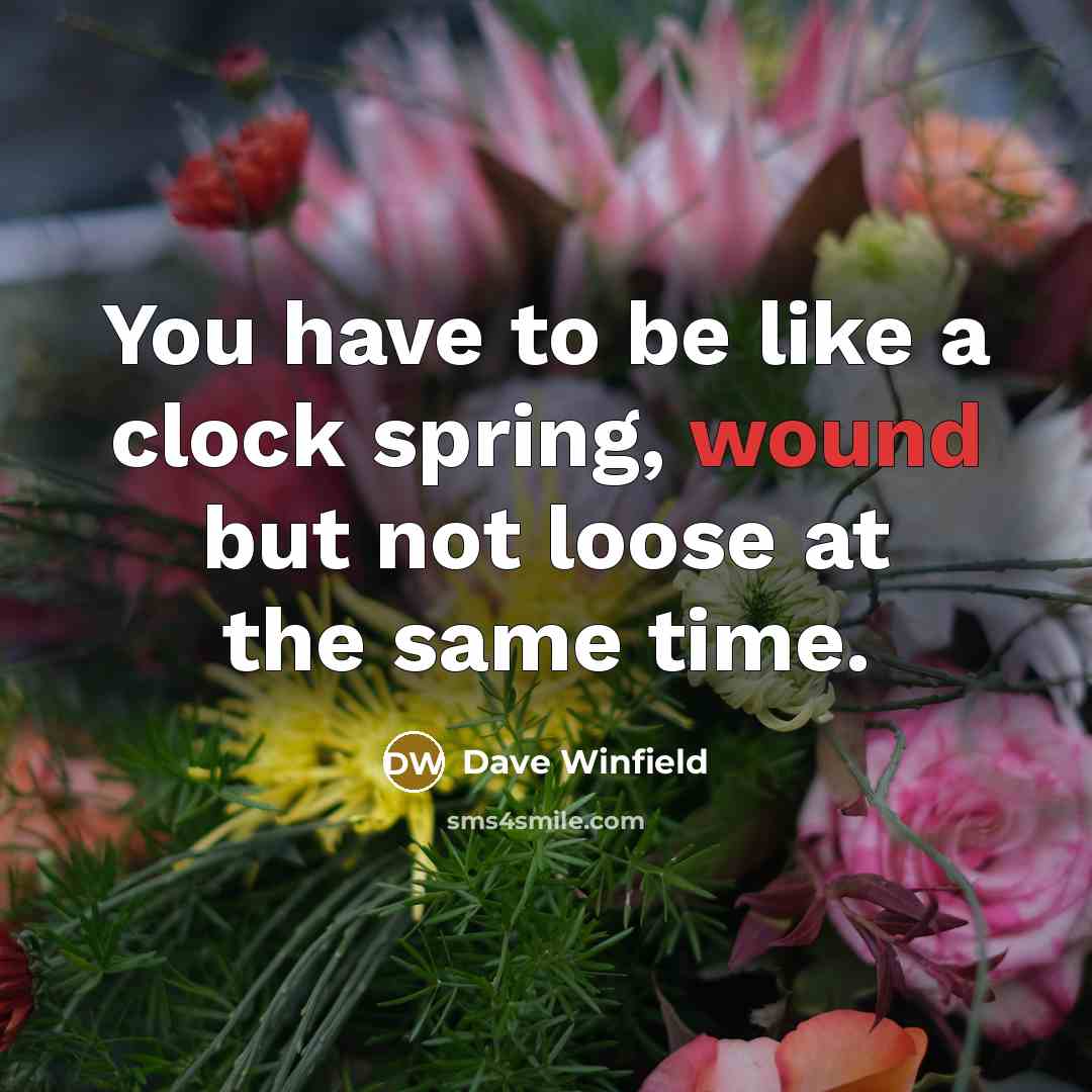 “You have to be like a clock spring, wound but…” quote by Dave Winfield