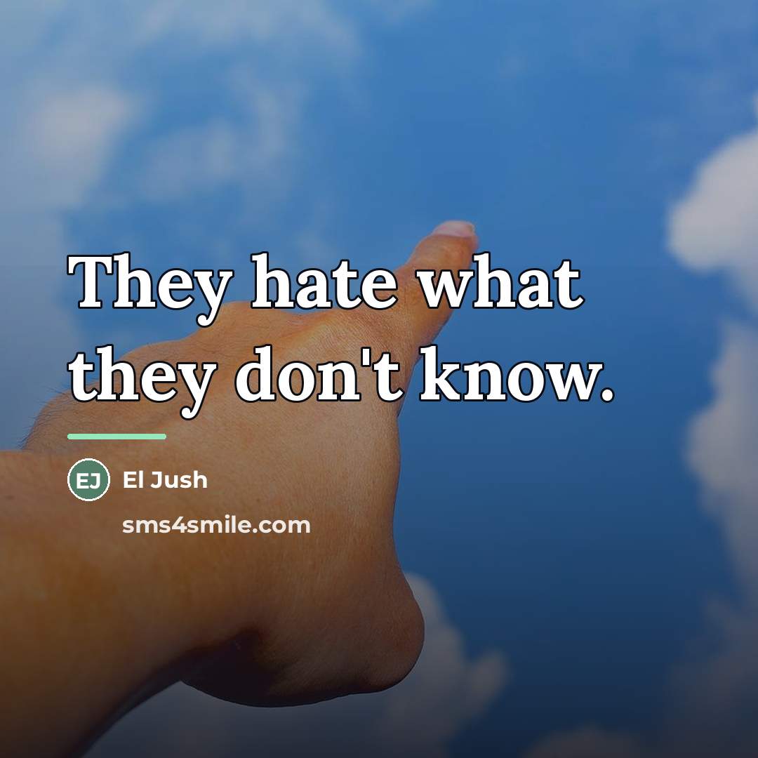 “They hate what they don't know.…” quote by El Jush