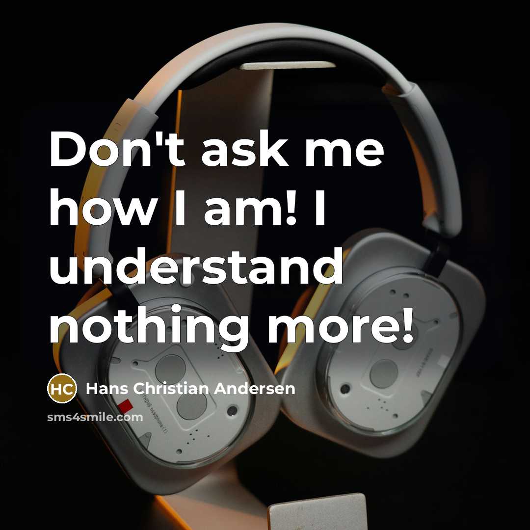 “Don't ask me how I am! I understand nothing more!…” quote by Hans Christian Andersen