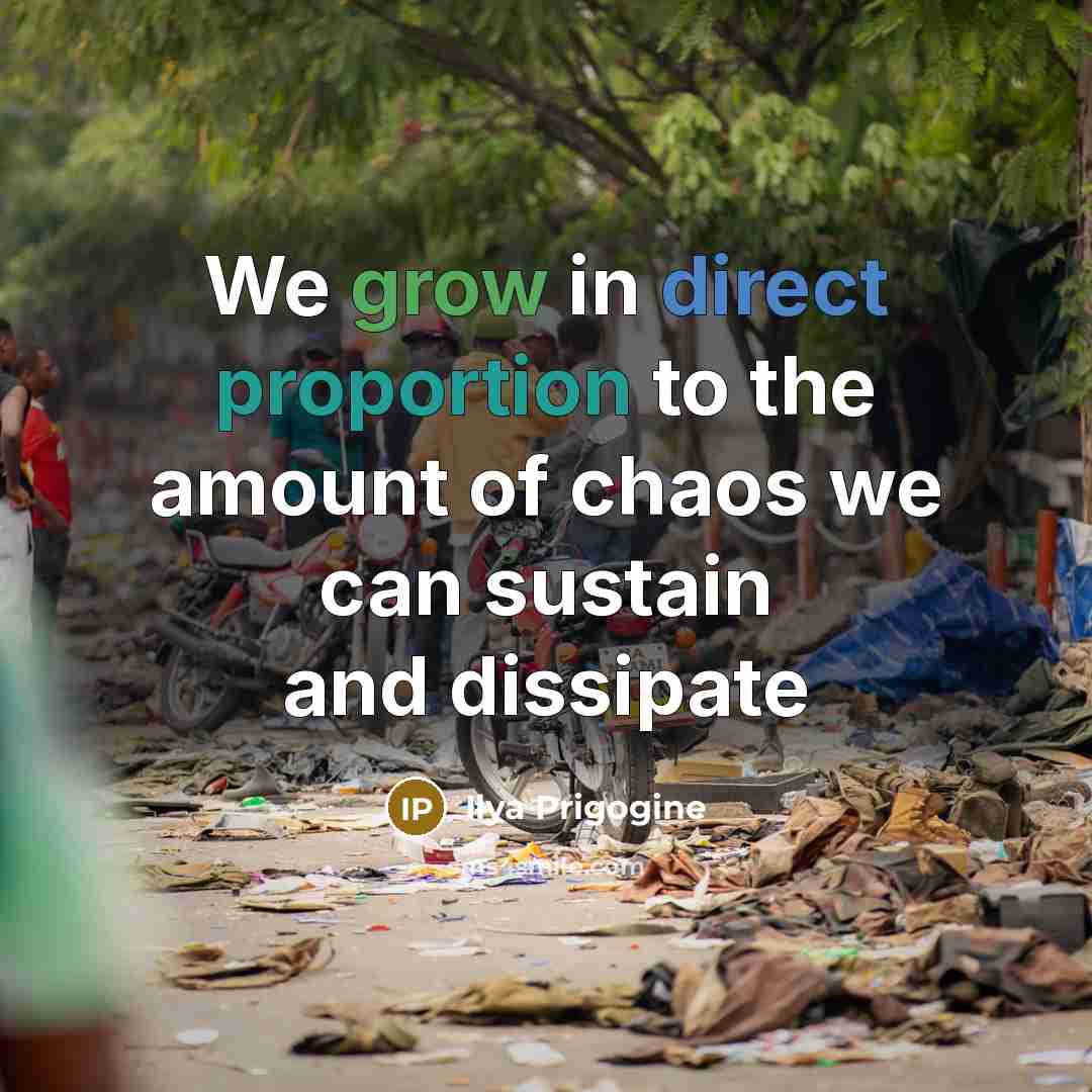 “We grow in direct proportion to the amount of chaos…” quote by Ilya Prigogine