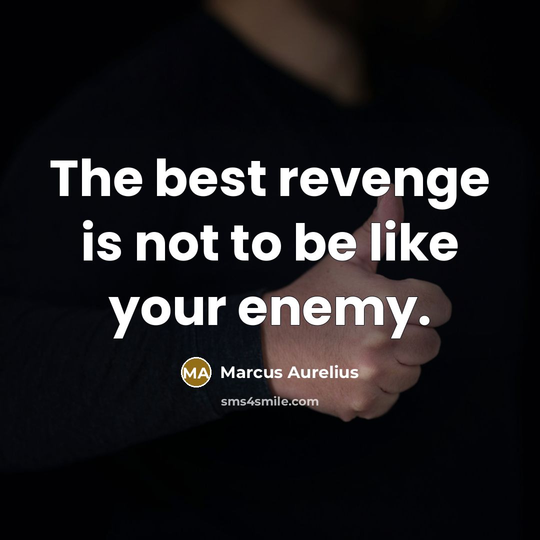 “The best revenge is not to be like your enemy.…” quote by Marcus Aurelius