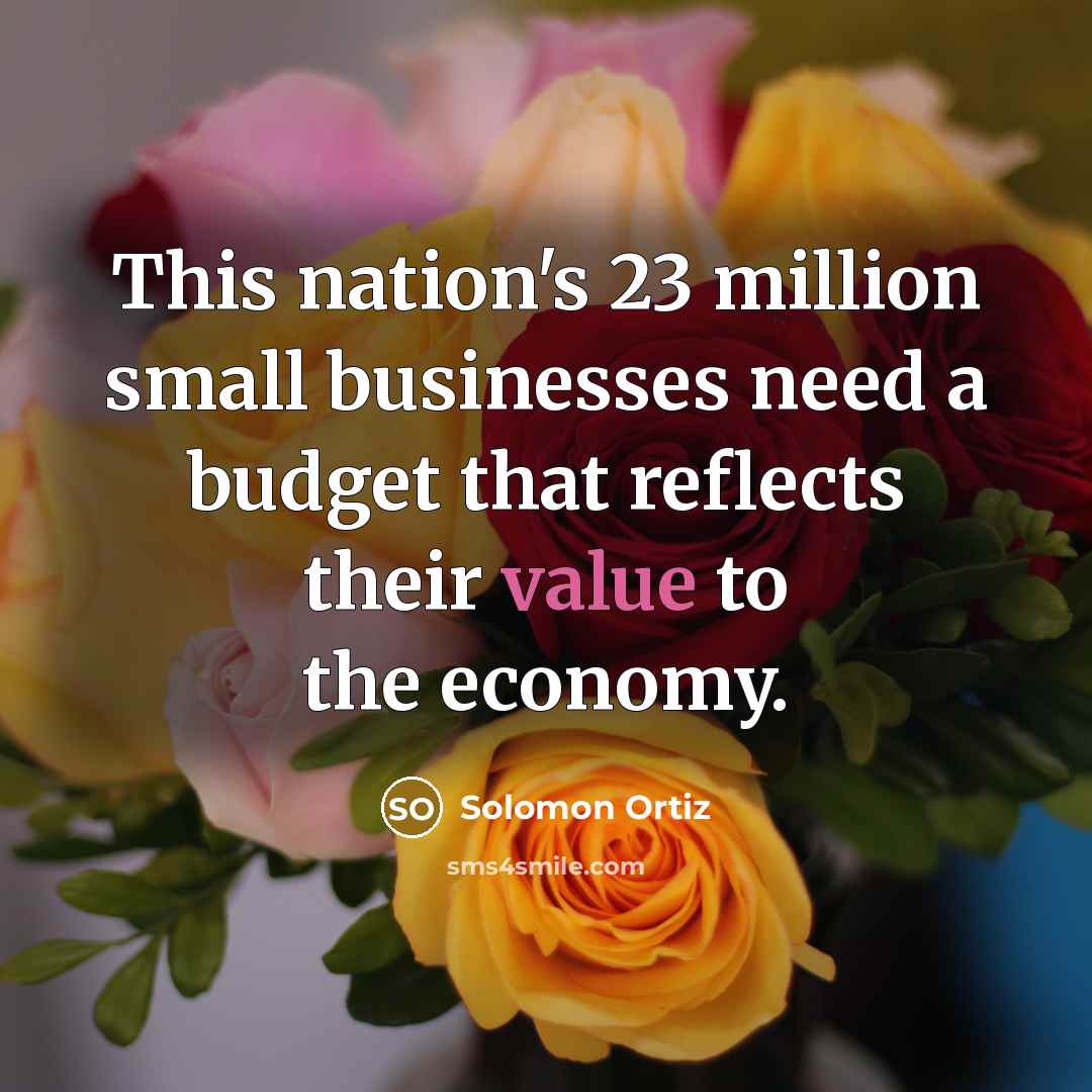 “This nation's 23 million small businesses need a budget that…” quote by Solomon Ortiz