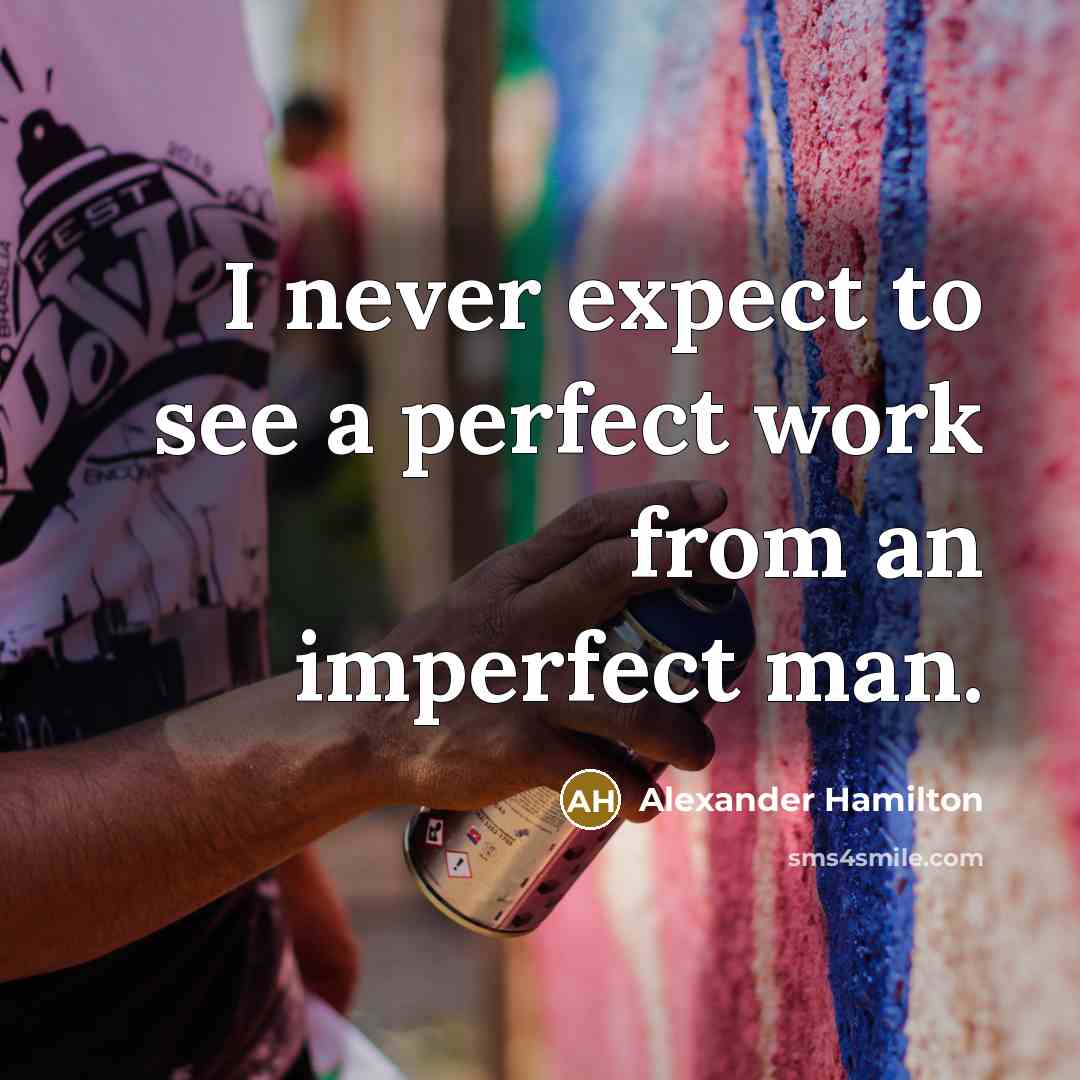 “I never expect to see a perfect work from an…” quote by Alexander Hamilton
