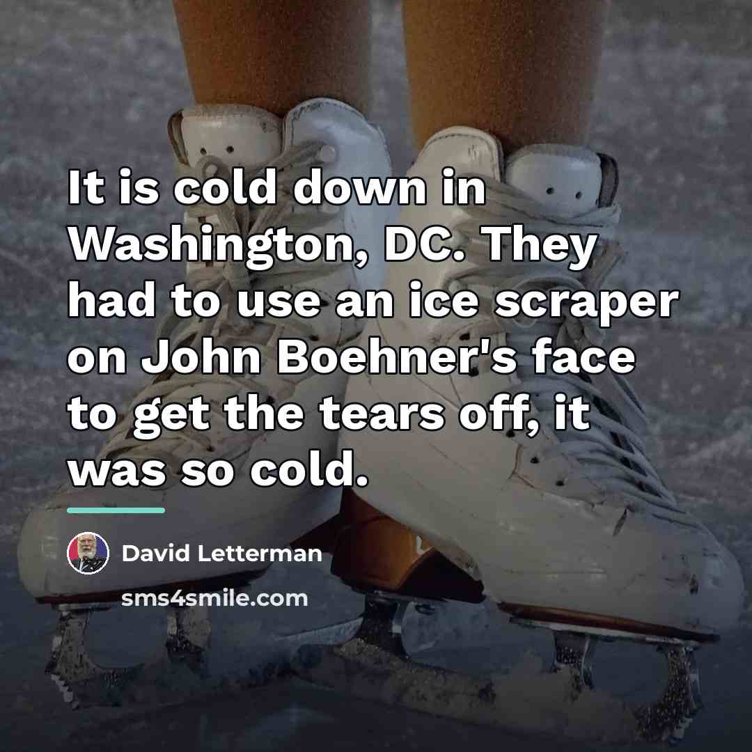 “It is cold down in Washington, DC. They had to…” quote by David Letterman