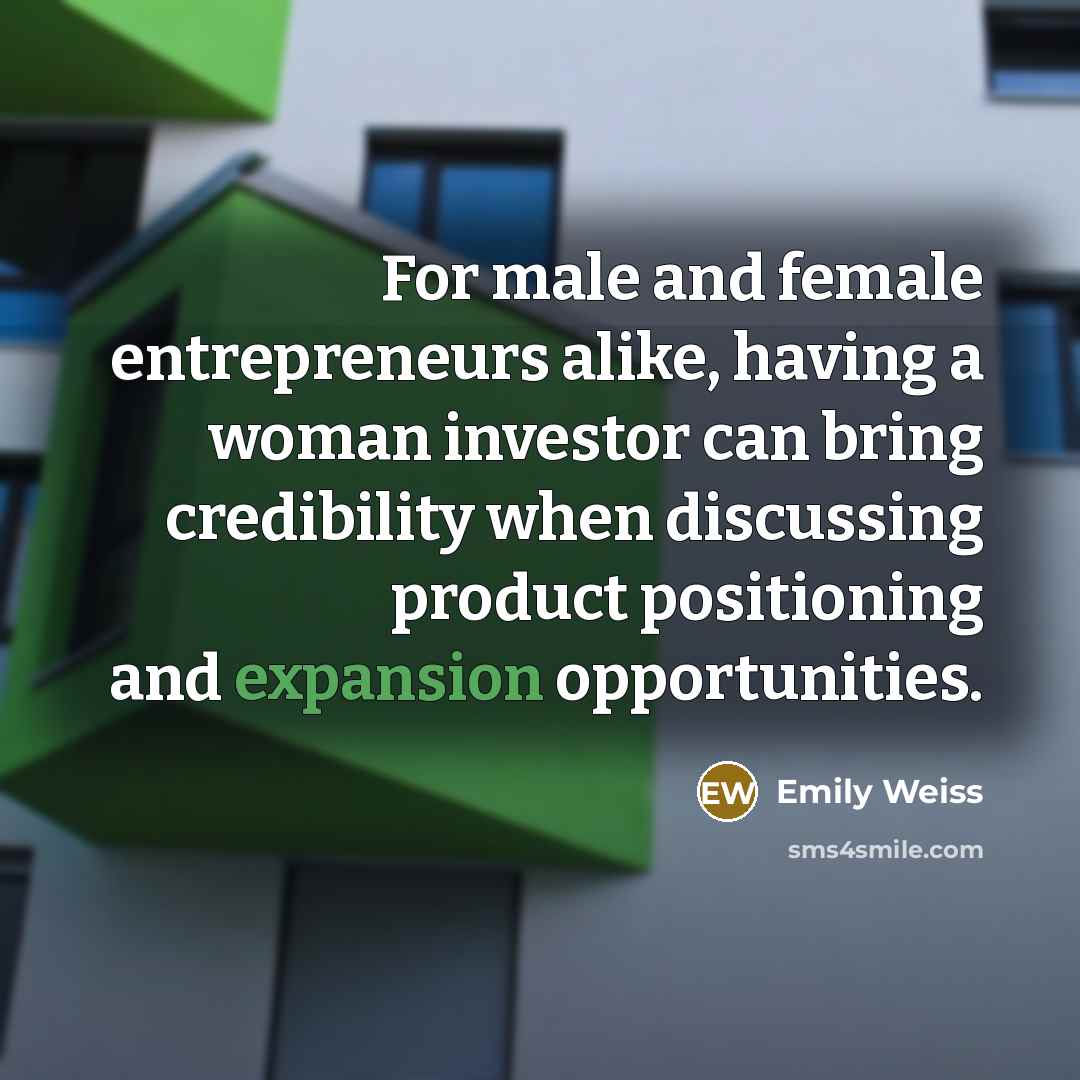 “For male and female entrepreneurs alike, having a woman investor…” quote by Emily Weiss