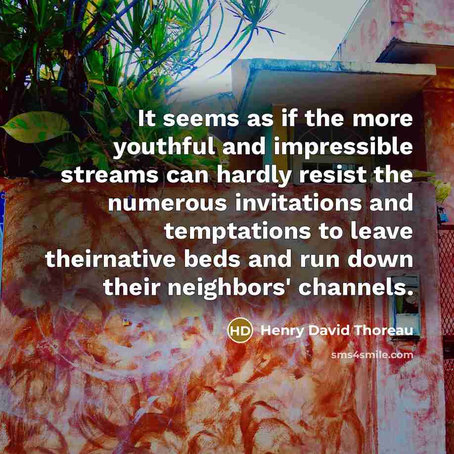 “It seems as if the more youthful and impressible streams…” quote by Henry David Thoreau