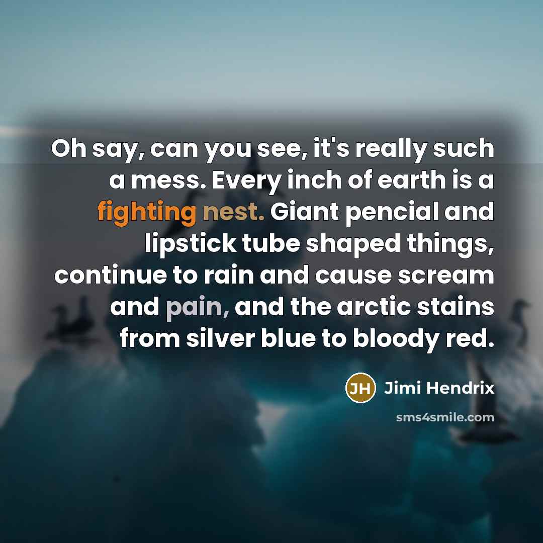 “Oh say, can you see, it's really such a mess.…” quote by Jimi Hendrix