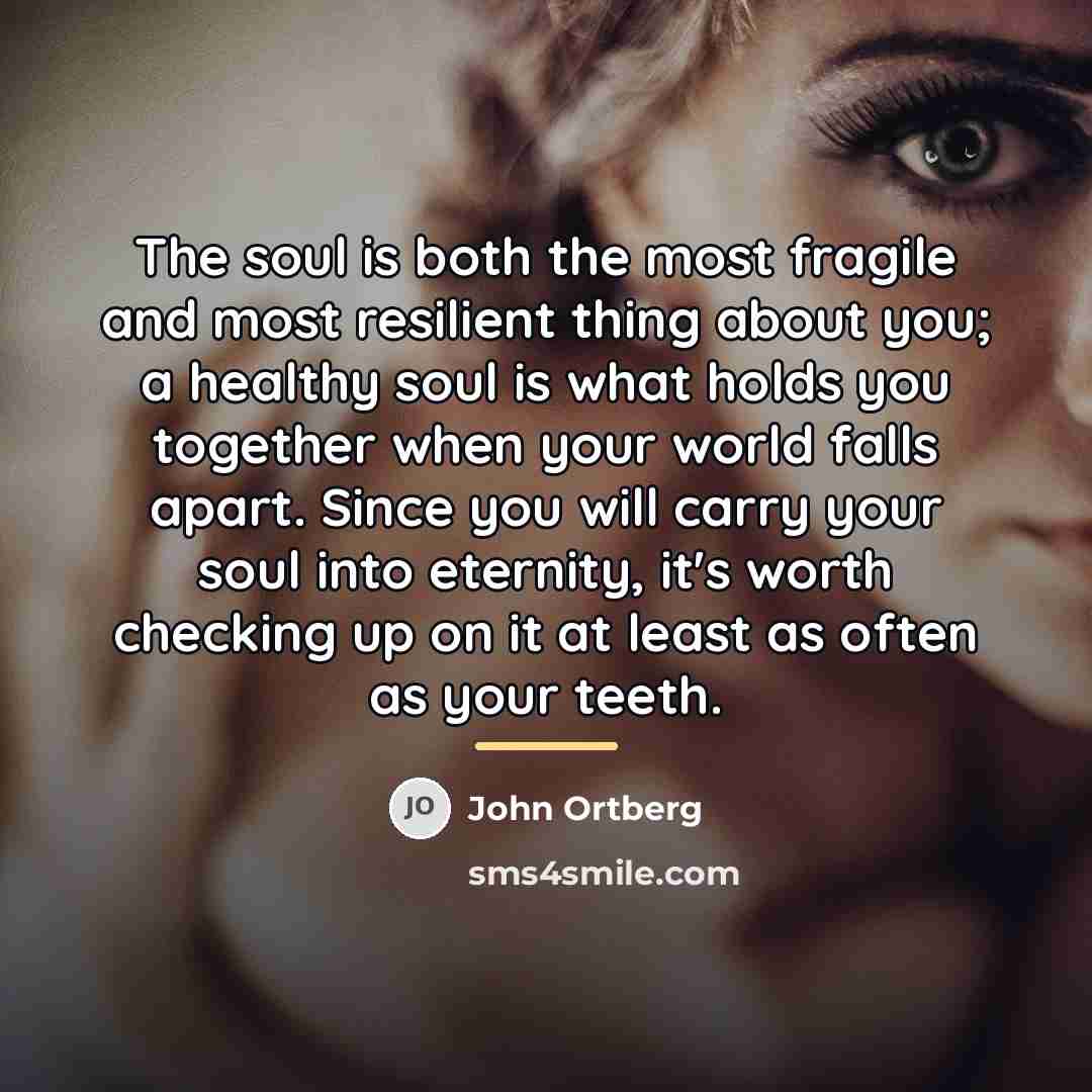 “The soul is both the most fragile and most resilient…” quote by John Ortberg