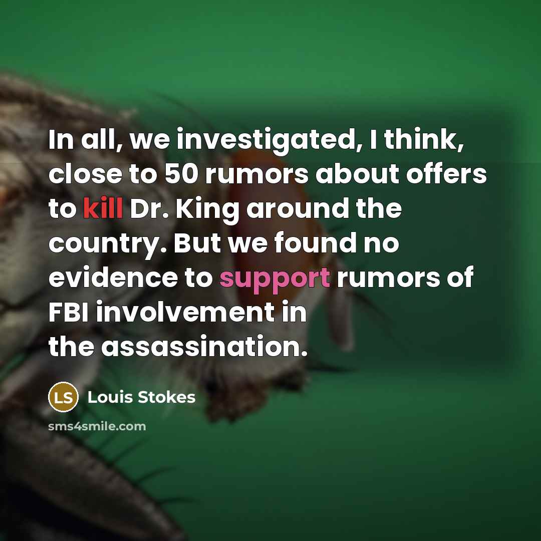 “In all, we investigated, I think, close to 50 rumors…” quote by Louis Stokes