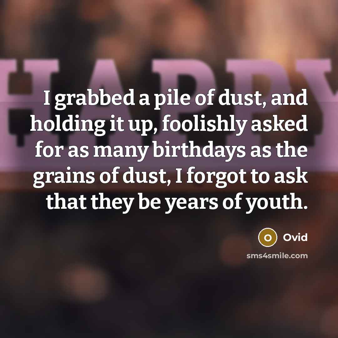 “I grabbed a pile of dust, and holding it up,…” quote by Ovid