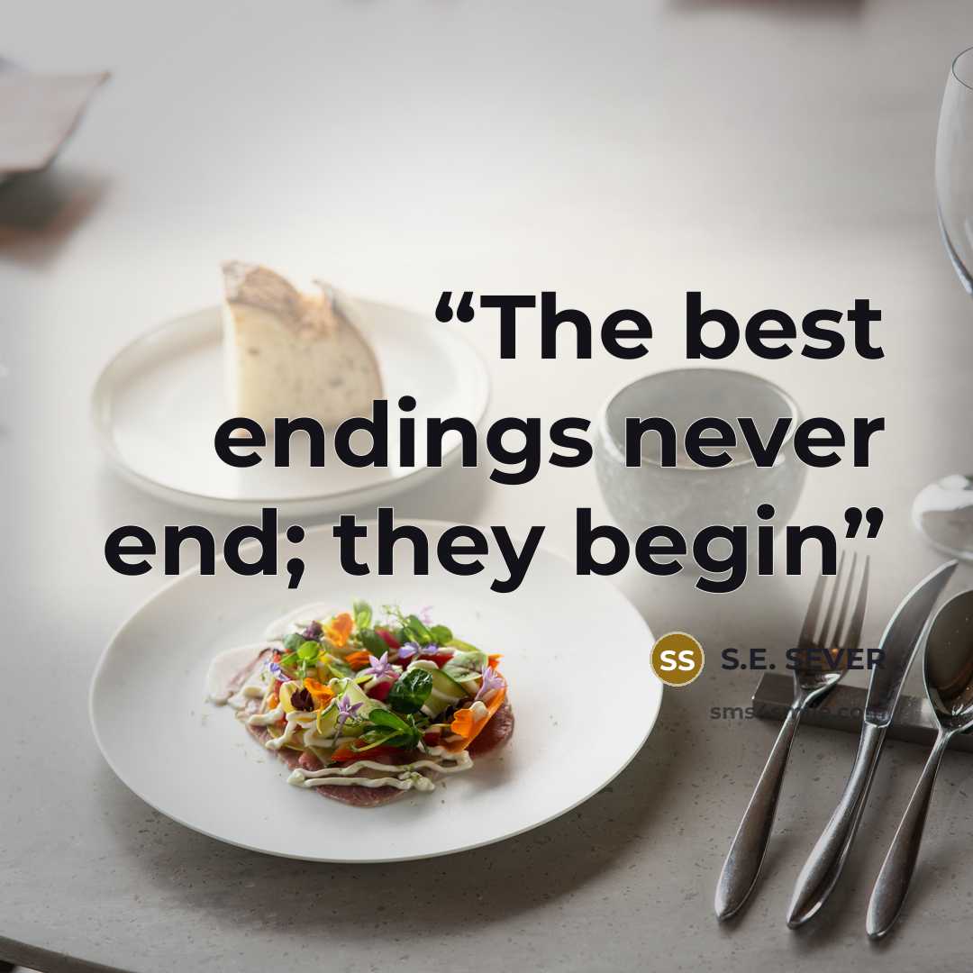 “The best endings never end; they begin” quote by S.E. SEVER