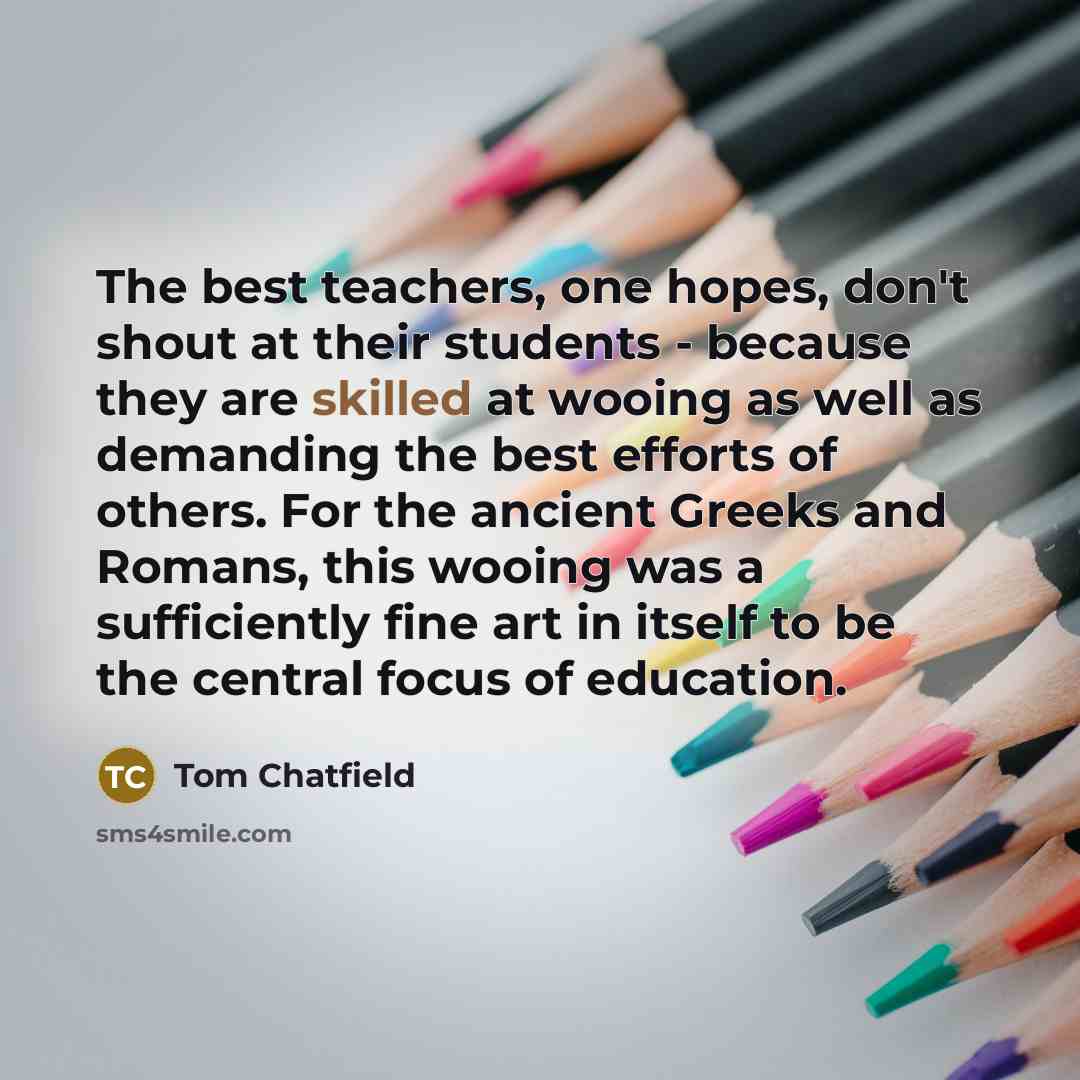 “The best teachers, one hopes, don't shout at their students…” quote by Tom Chatfield