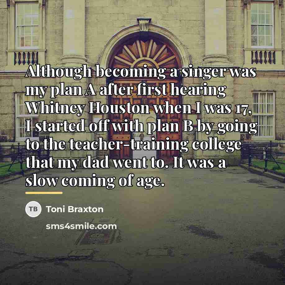 “Although becoming a singer was my plan A after first…” quote by Toni Braxton