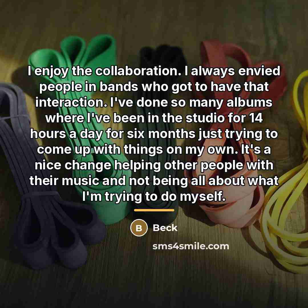 “I enjoy the collaboration. I always envied people in bands…” quote by Beck
