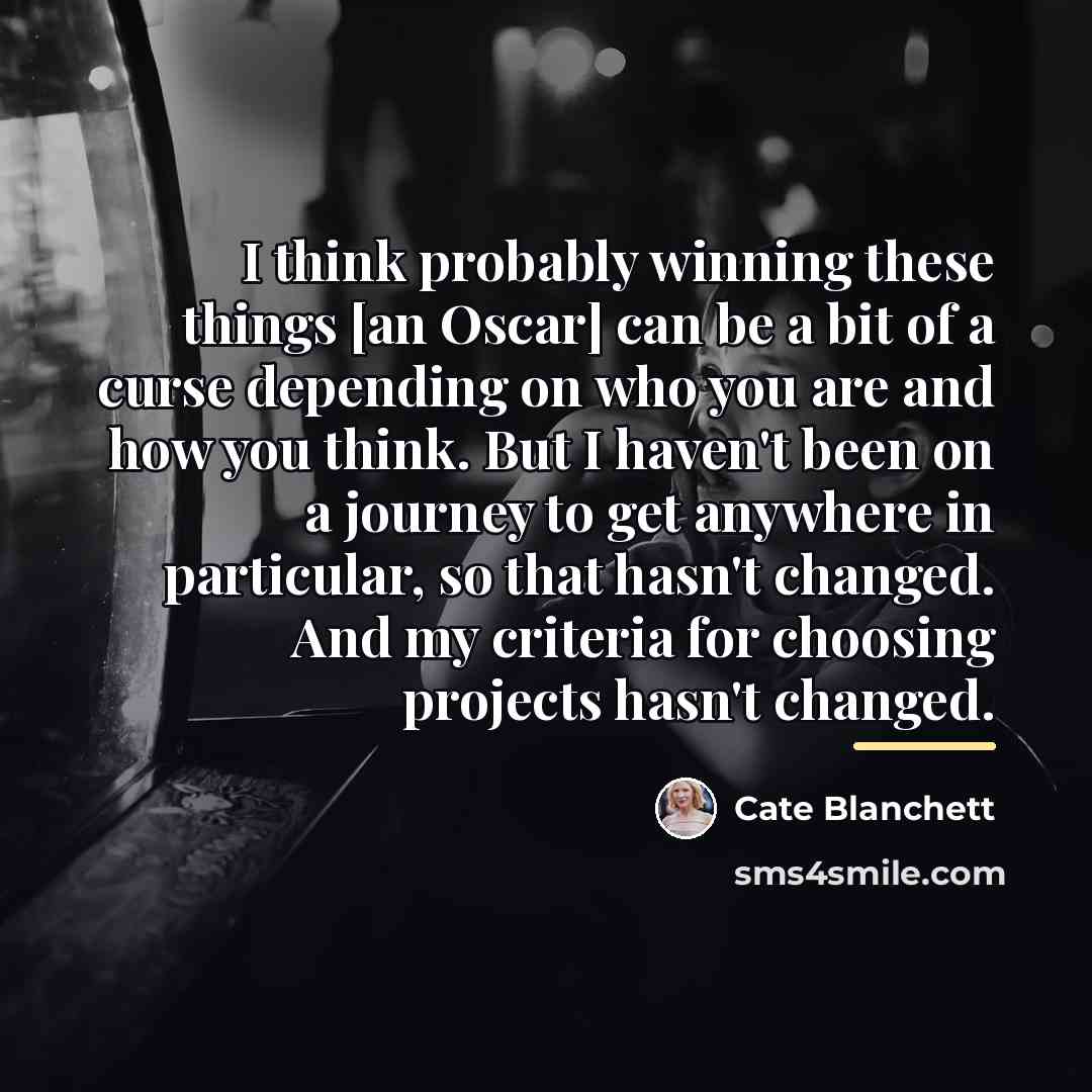 “I think probably winning these things [an Oscar] can be…” quote by Cate Blanchett