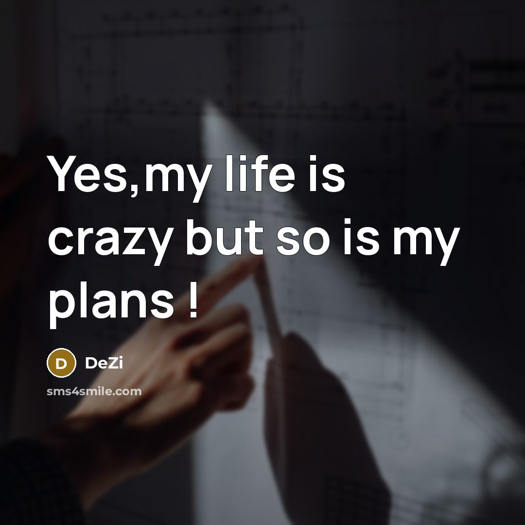 “Yes,my life is crazy but so is my plans !” quote by DeZi