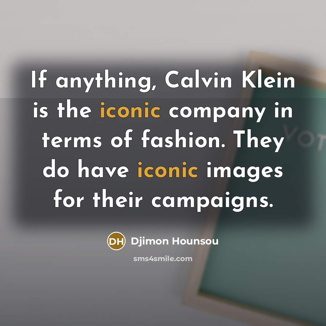 “If anything, Calvin Klein is the iconic company in terms…” quote by Djimon Hounsou