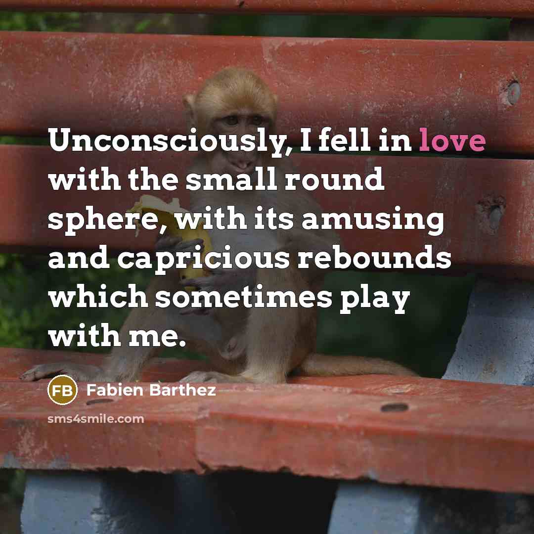 “Unconsciously, I fell in love with the small round sphere,…” quote by Fabien Barthez