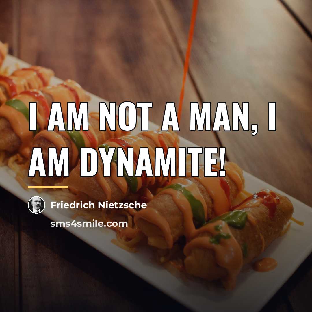 “I am not a man, I am dynamite!…” quote by Friedrich Nietzsche