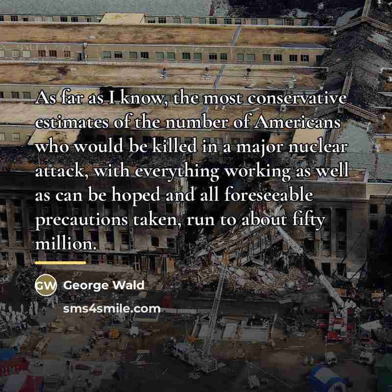 “As far as I know, the most conservative estimates of…” quote by George Wald