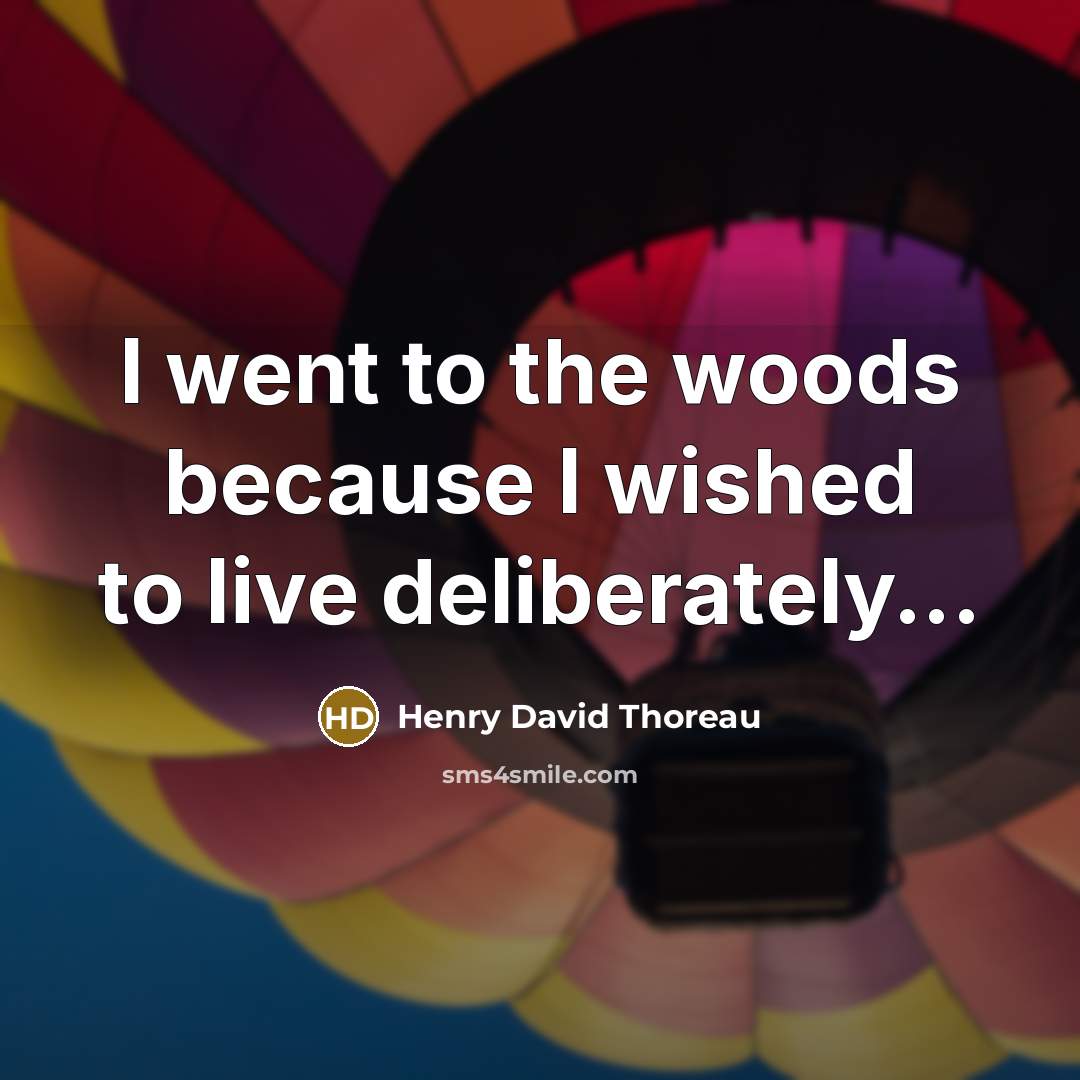 “I went to the woods because I wished to live…” quote by Henry David Thoreau