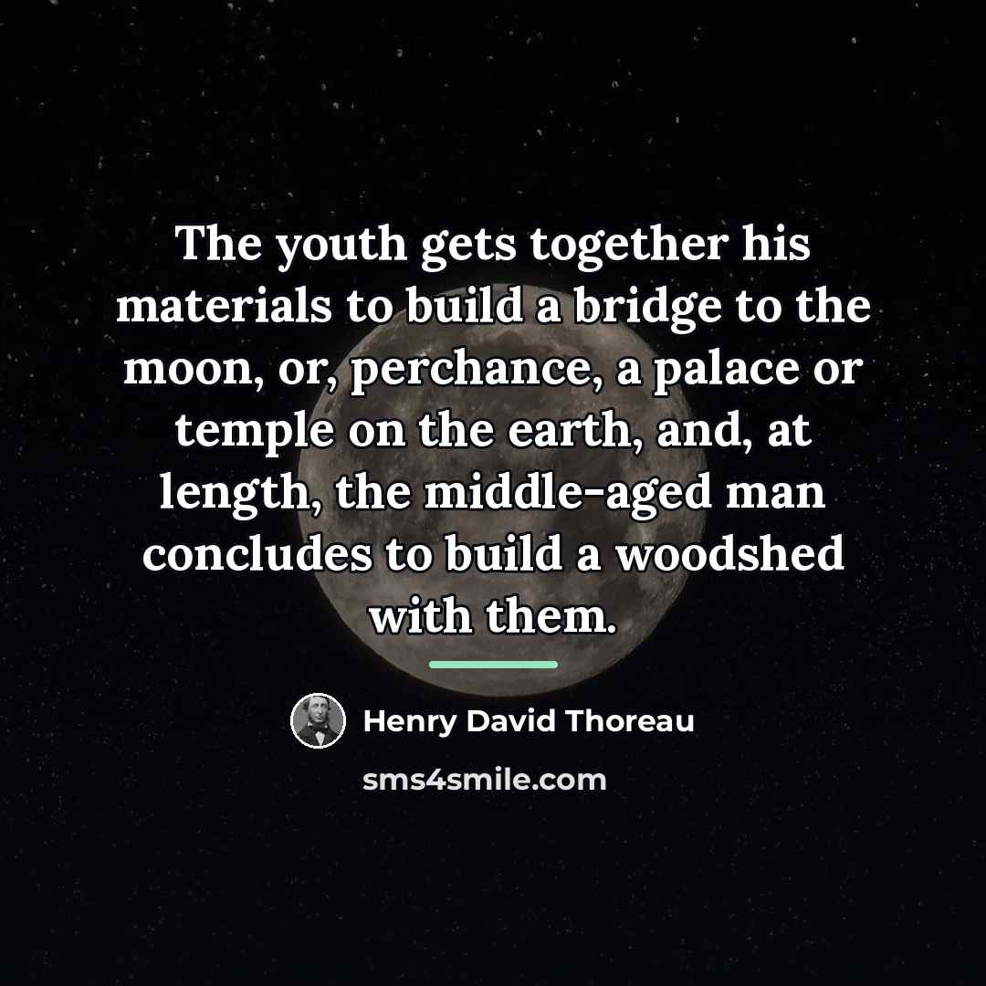 “The youth gets together his materials to build a bridge…” quote by Henry David Thoreau