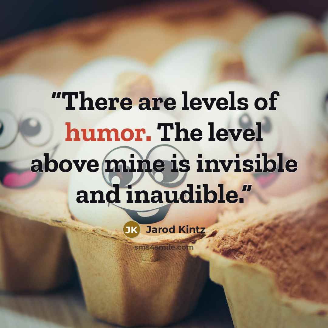 “There are levels of humor. The level above mine is invisible and inaudible.” quote by Jarod Kintz