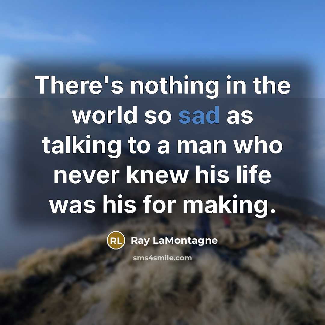 “There's nothing in the world so sad as talking to…” quote by Ray LaMontagne