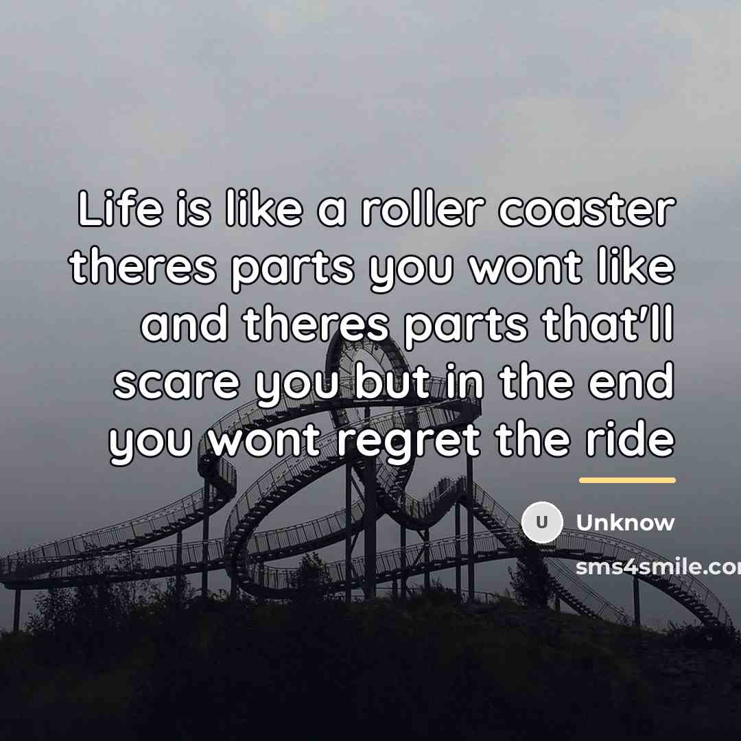 “Life is like a roller coaster theres parts you wont…” quote by Unknow