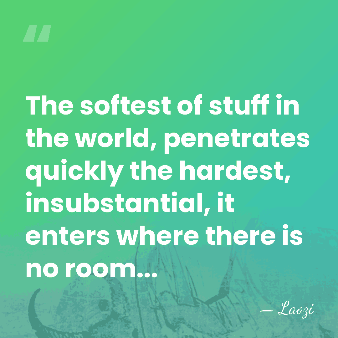 The softest of stuff in the world, penetrates quickly the hardest, insubstantial,&hellip; - Laozi