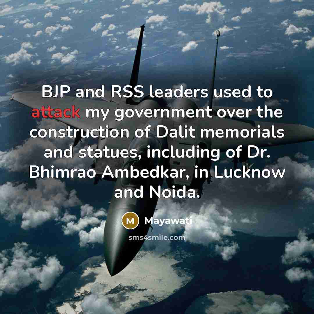 “BJP and RSS leaders used to attack my government over…” quote by Mayawati