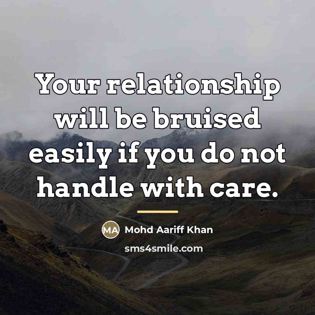 “Your relationship will be bruised easily if you do not…” quote by Mohd Aariff Khan