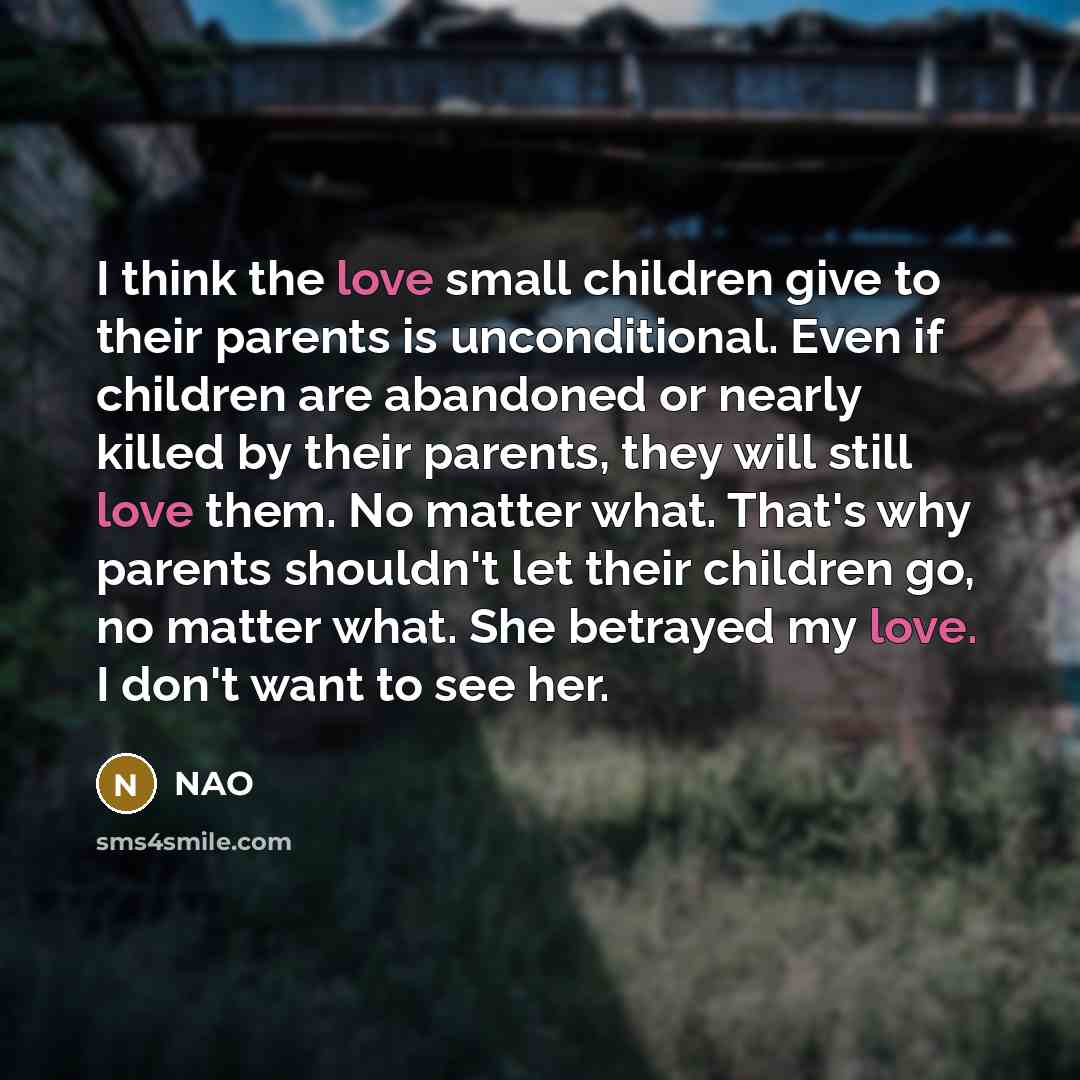 “I think the love small children give to their parents…” quote by NAO