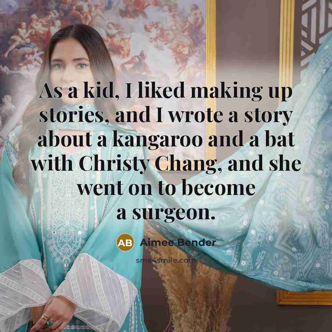 “As a kid, I liked making up stories, and I…” quote by Aimee Bender