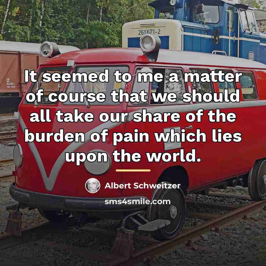 “It seemed to me a matter of course that we…” quote by Albert Schweitzer
