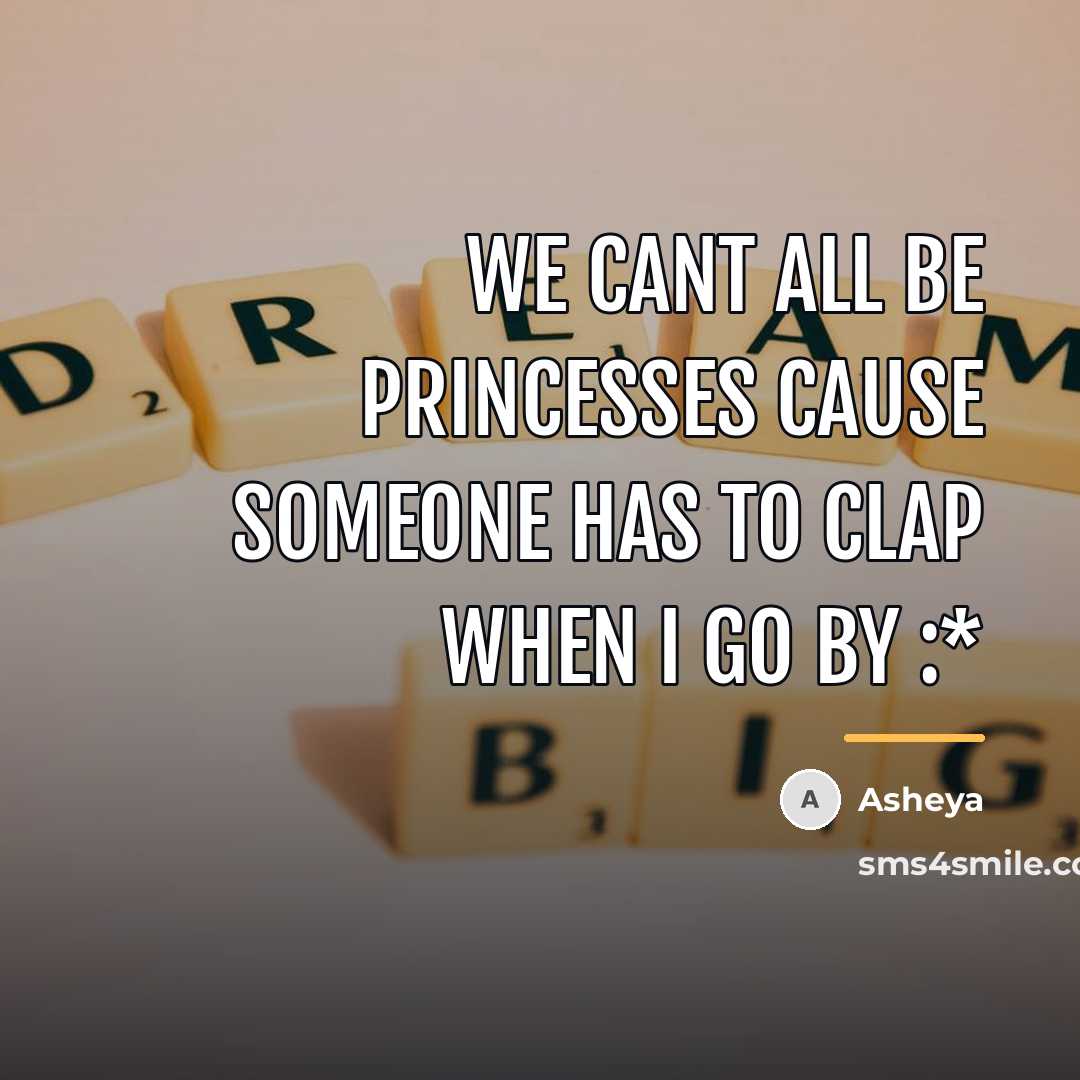 “WE CANT ALL BE PRINCESSES CAUSE SOMEONE HAS TO CLAP…” quote by Asheya