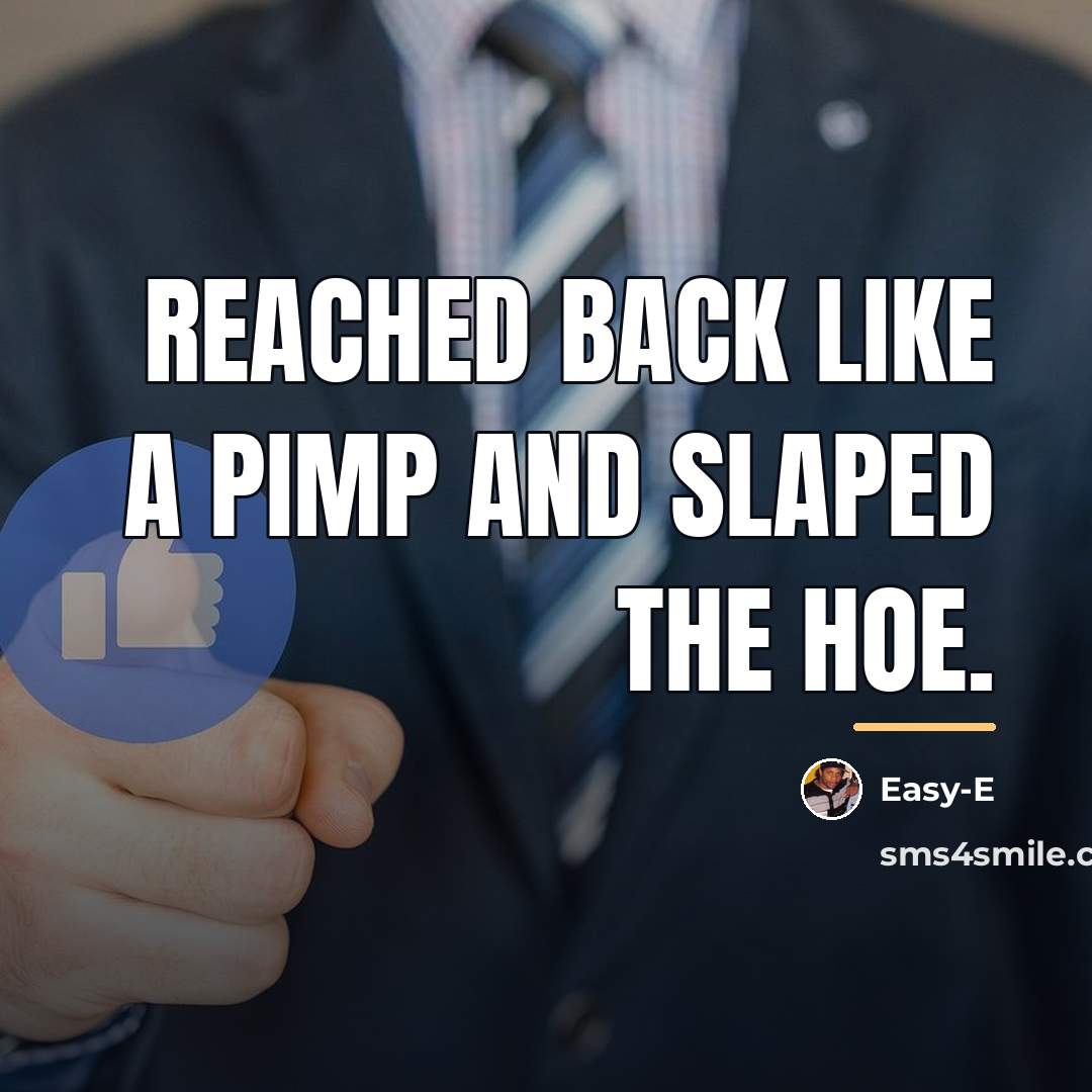“Reached back like a pimp and slaped the hoe.…” quote by Easy-E