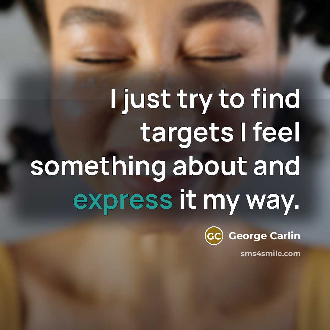 “I just try to find targets I feel something about…” quote by George Carlin