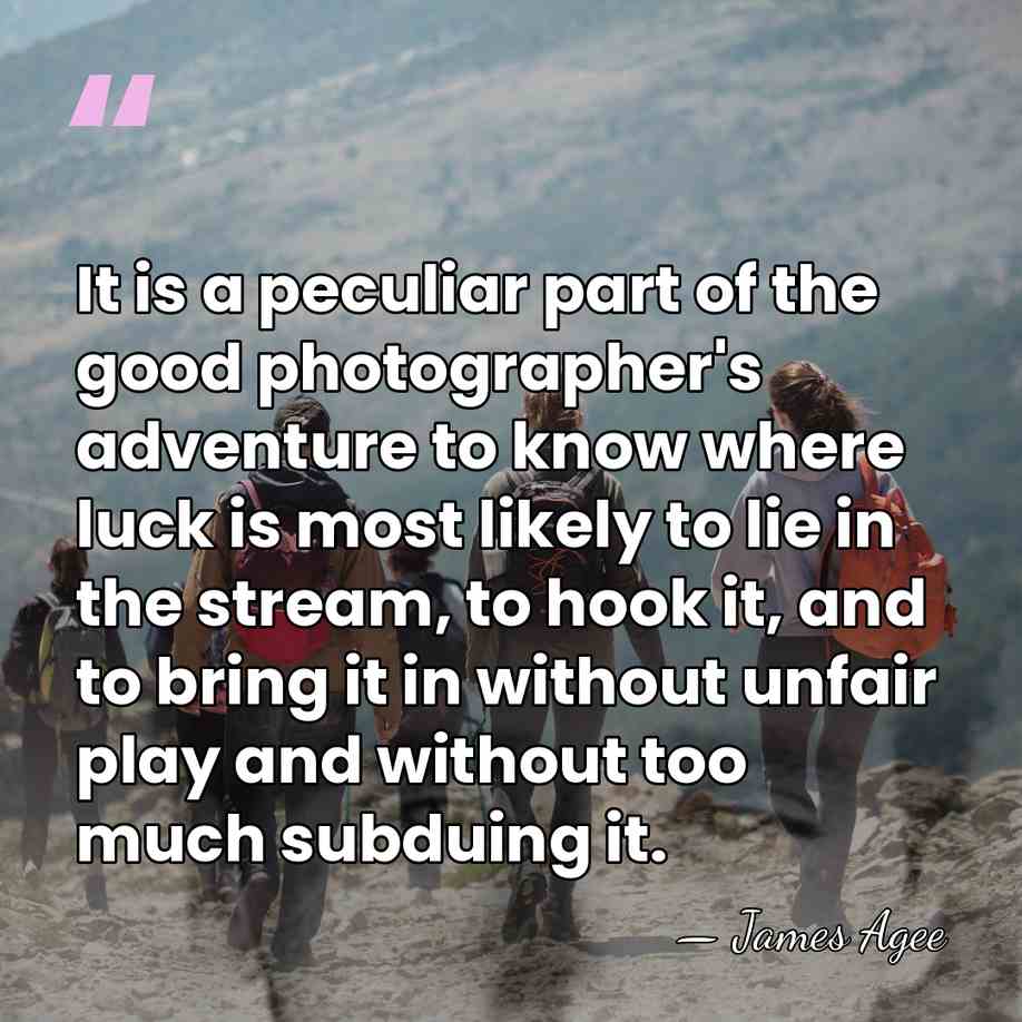 It is a peculiar part of the good photographer's adventure to know&hellip; - James Agee