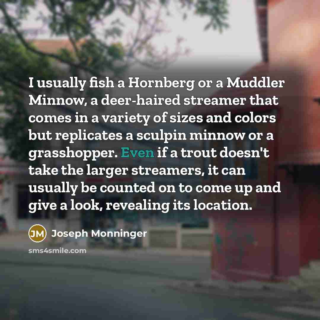 “I usually fish a Hornberg or a Muddler Minnow, a…” quote by Joseph Monninger