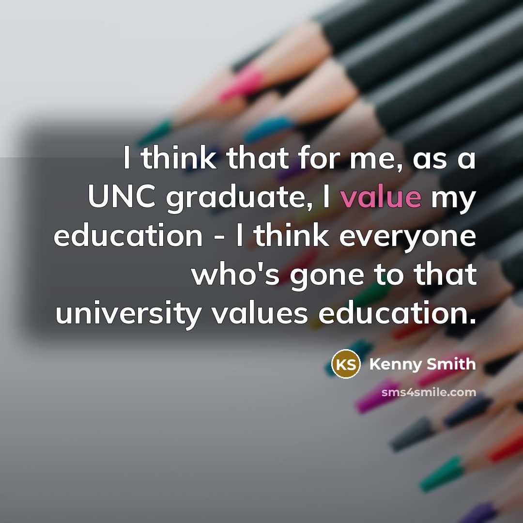 “I think that for me, as a UNC graduate, I…” quote by Kenny Smith