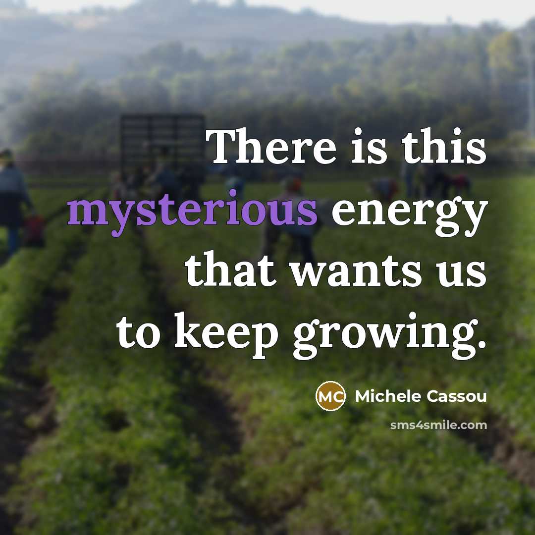 “There is this mysterious energy that wants us to keep…” quote by Michele Cassou