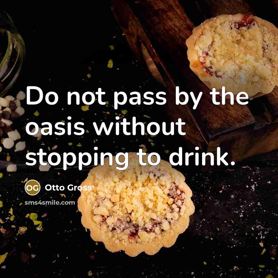 “Do not pass by the oasis without stopping to drink.…” quote by Otto Gross