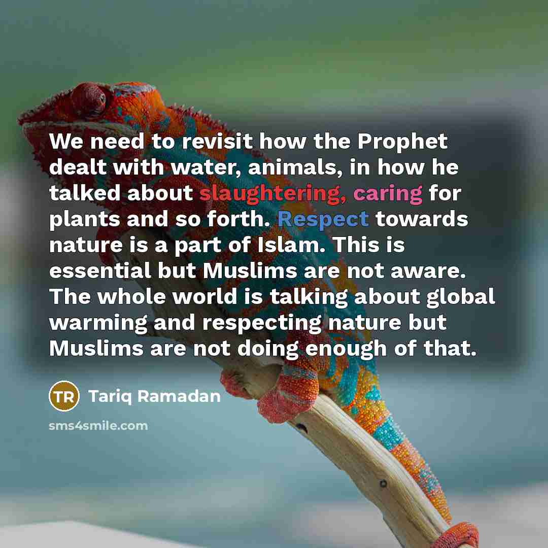 “We need to revisit how the Prophet dealt with water,…” quote by Tariq Ramadan