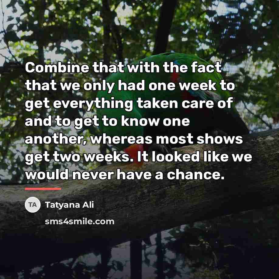 “Combine that with the fact that we only had one…” quote by Tatyana Ali