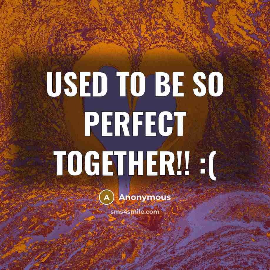 “USED TO BE SO PERFECT TOGETHER!! :(…” quote by Anonymous