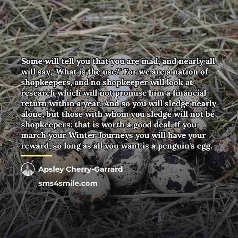 “Some will tell you that you are mad, and nearly…” quote by Apsley Cherry-Garrard